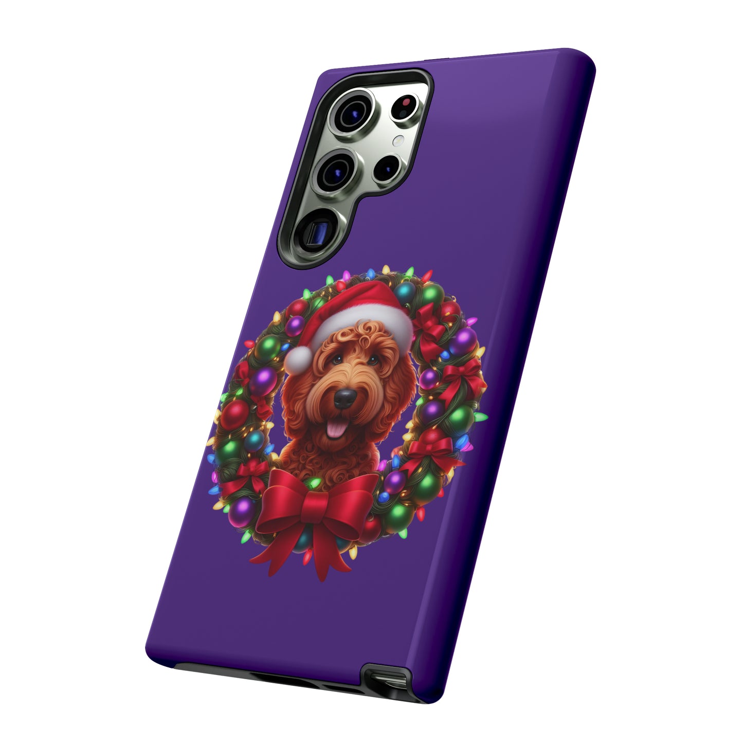 Red Doodle Christmas Wreath - Tough Cases iPhone, Samsung Galaxy & Google Pixel