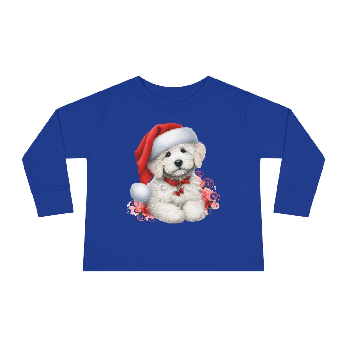 Christmas White Doodle - Toddler Long Sleeve T Shirt