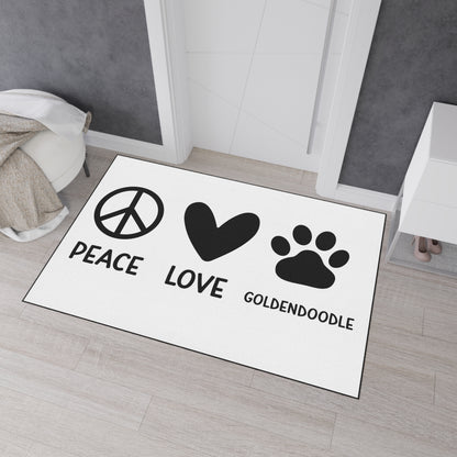 Peace Love Goldendoodle Heavy Duty Floor Mat