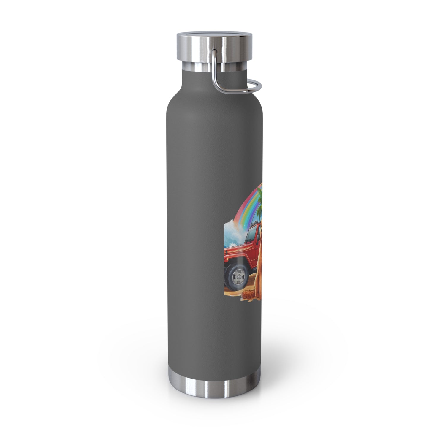 Jeep Beach Doodle Copper Vacuum Insulated Bottle, 22oz