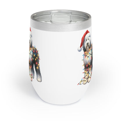 Sheepadoodle Christmas Chill Wine Tumbler