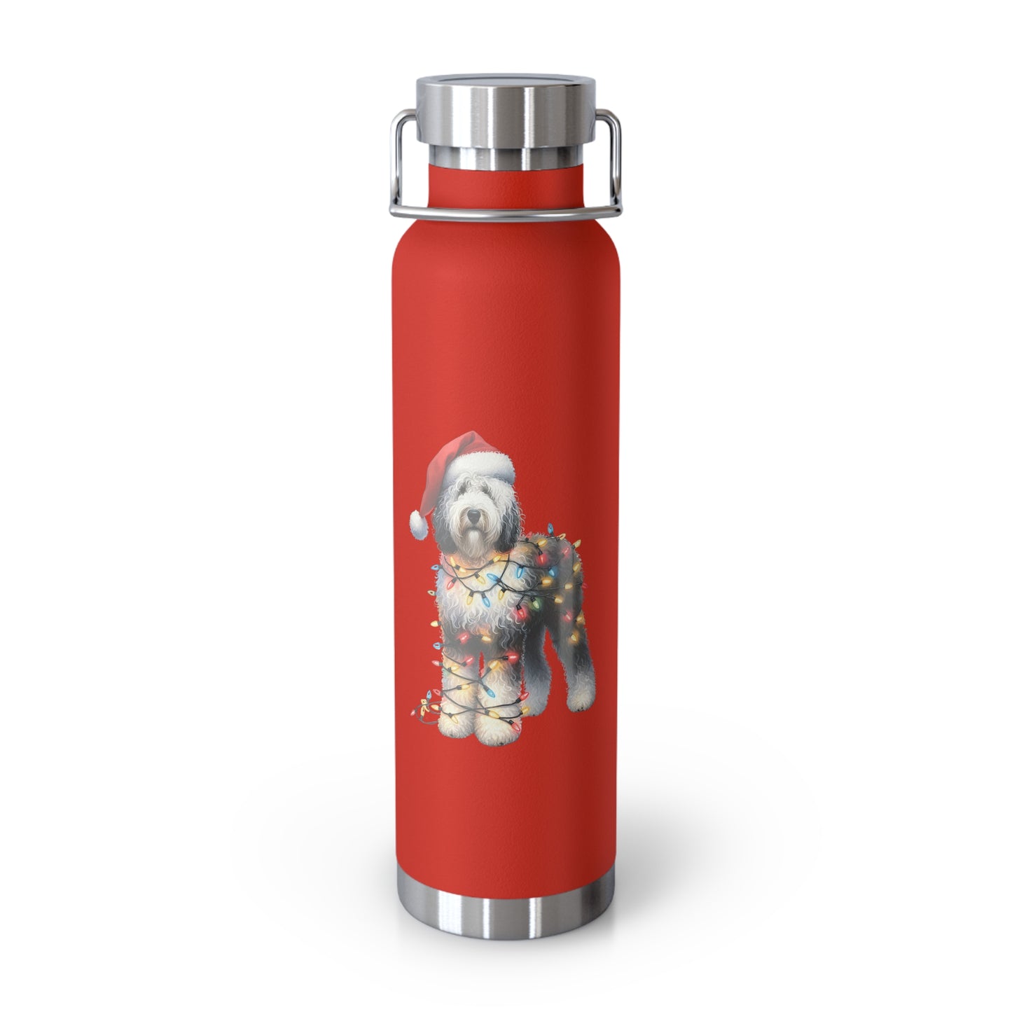 Sheepadoodle Christmas Copper Vacuum Insulated Bottle, 22oz