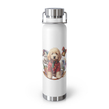 Christmas Doodle Copper Vacuum Insulated Bottle, 22oz