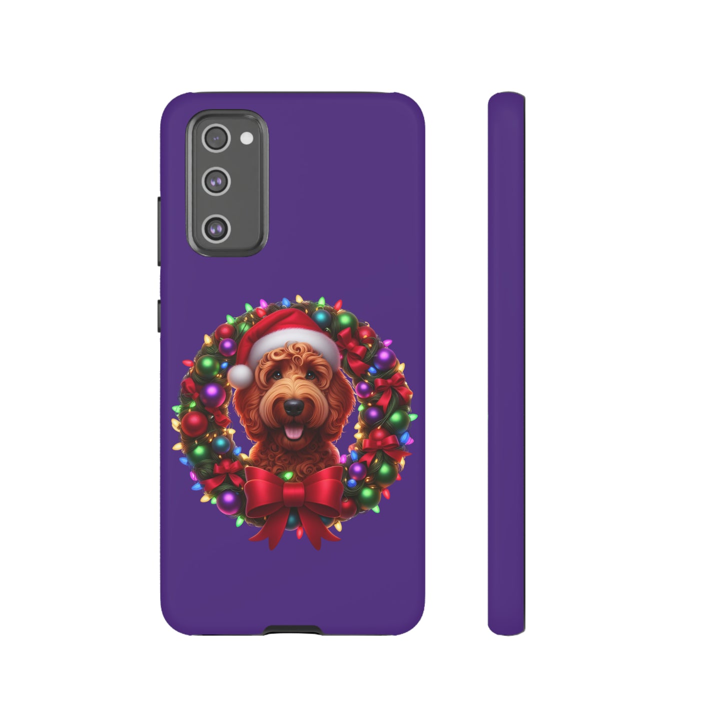 Red Doodle Christmas Wreath - Tough Cases iPhone, Samsung Galaxy & Google Pixel