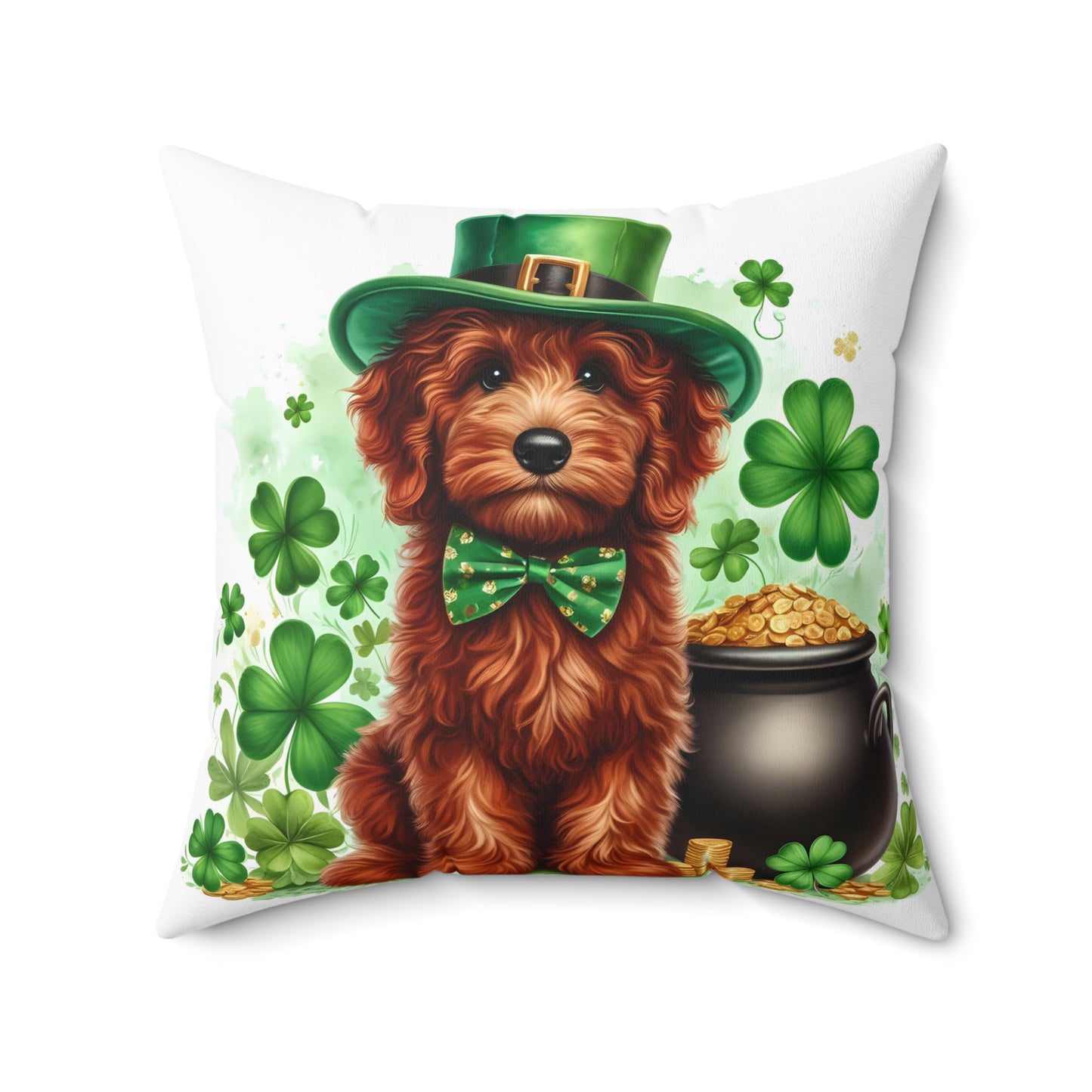 St. Patrick's Day Doodle - Spun Polyester Square Pillow