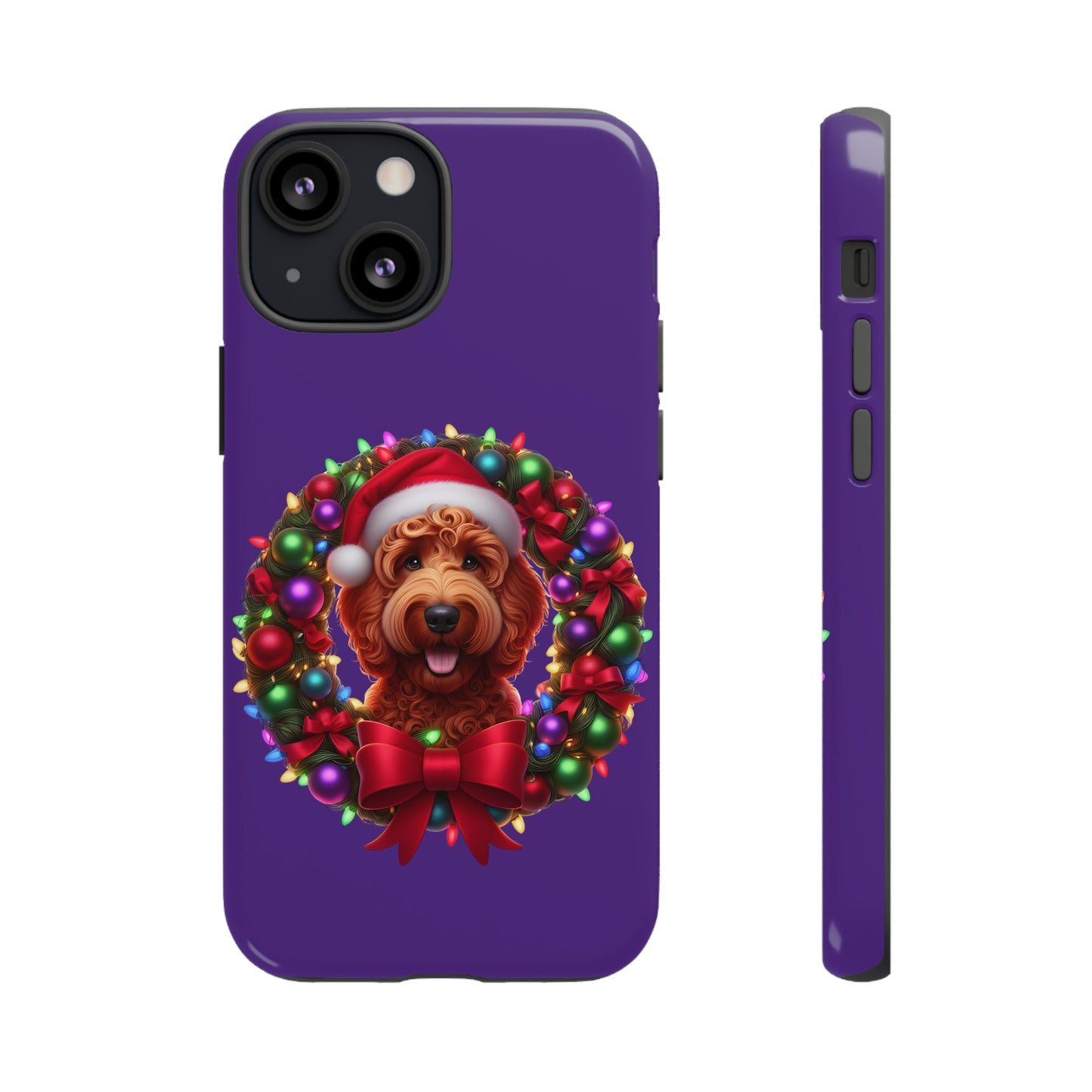 Red Doodle Christmas Wreath - Tough Cases iPhone, Samsung Galaxy & Google Pixel