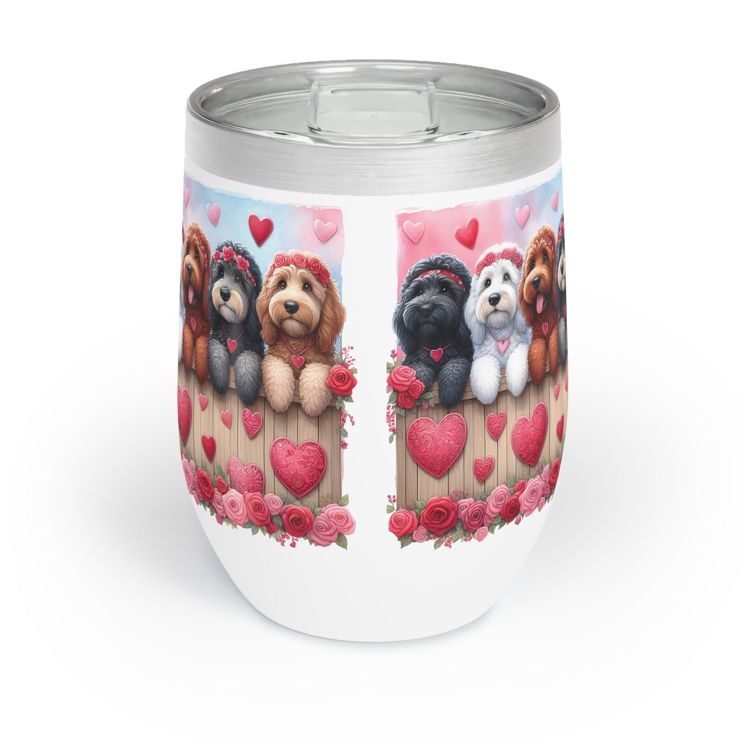 Valentine Doodles - Chill Wine Tumbler