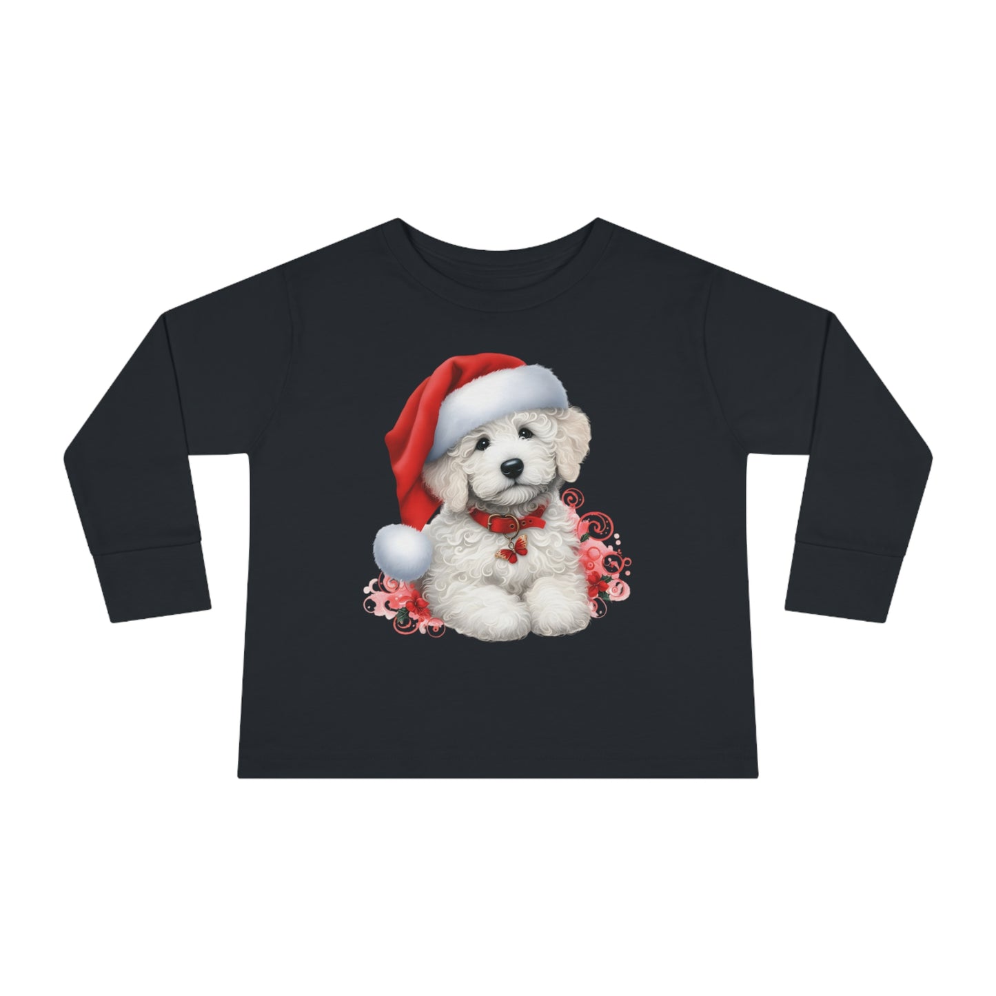 Christmas White Doodle - Toddler Long Sleeve T Shirt