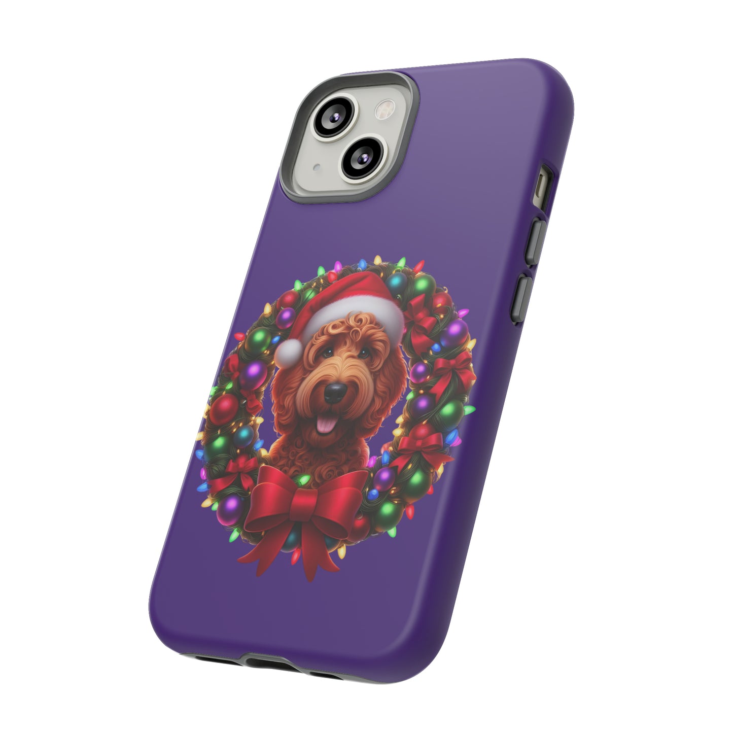 Red Doodle Christmas Wreath - Tough Cases iPhone, Samsung Galaxy & Google Pixel