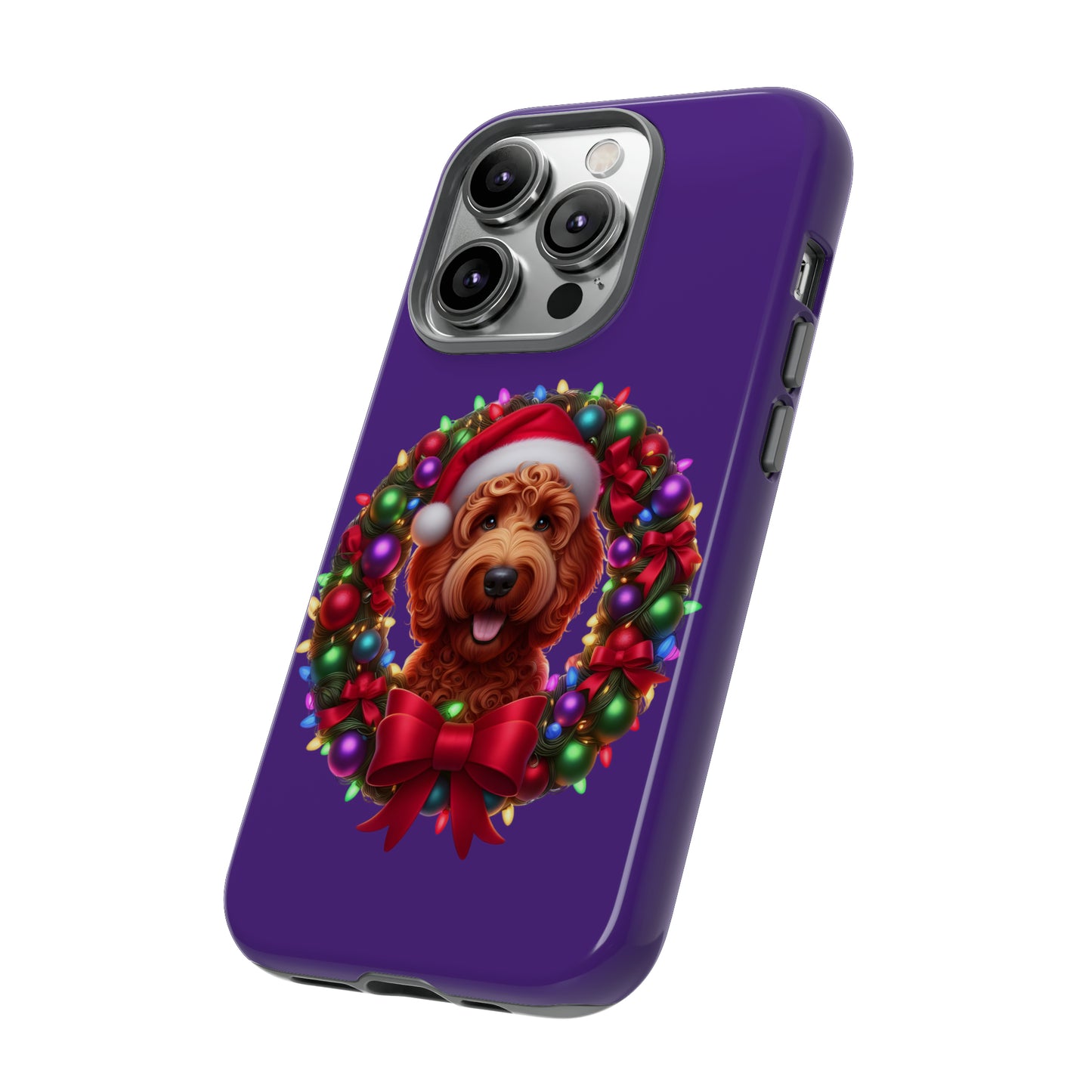 Red Doodle Christmas Wreath - Tough Cases iPhone, Samsung Galaxy & Google Pixel