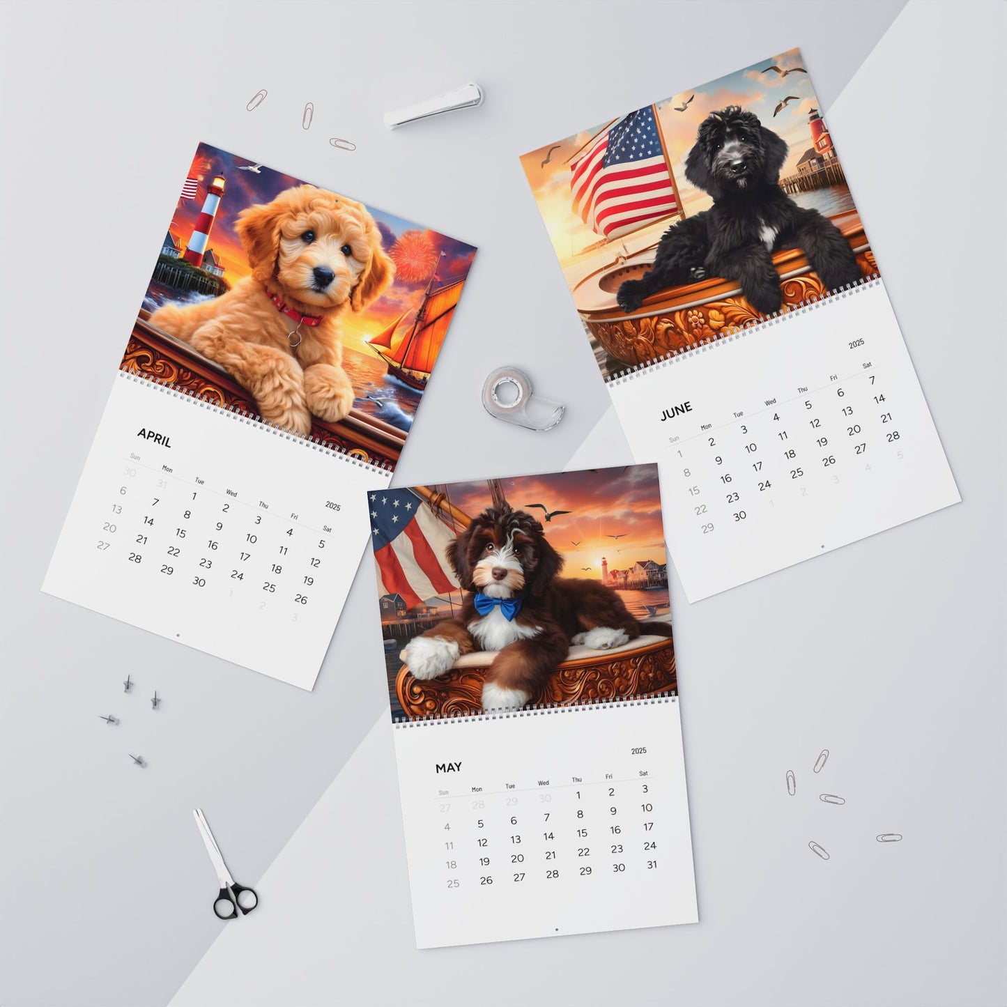 Doodles on a Sailboat - All Year - Wall Calendars (2025)