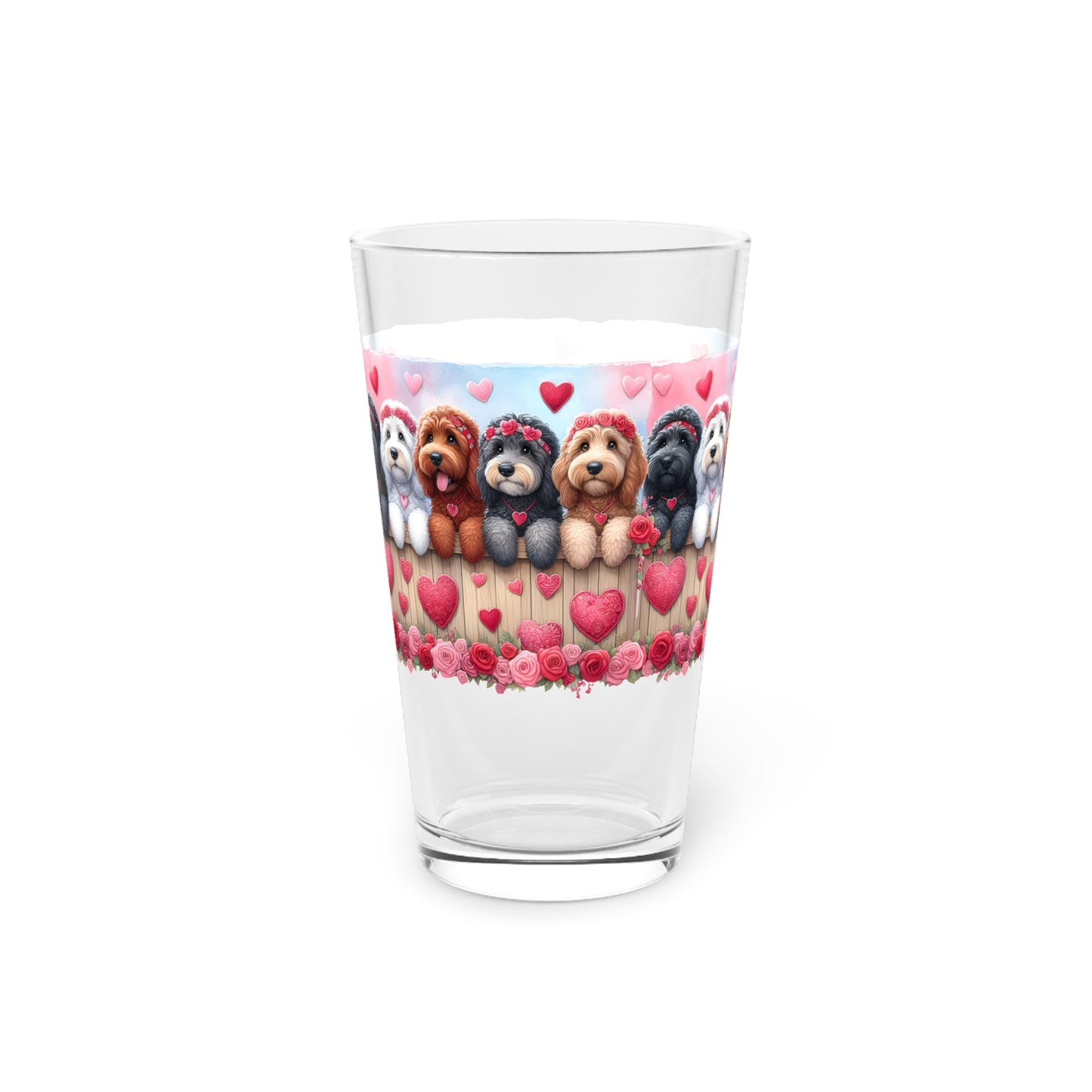 Valentine Doodles - Pint Glass, 16oz