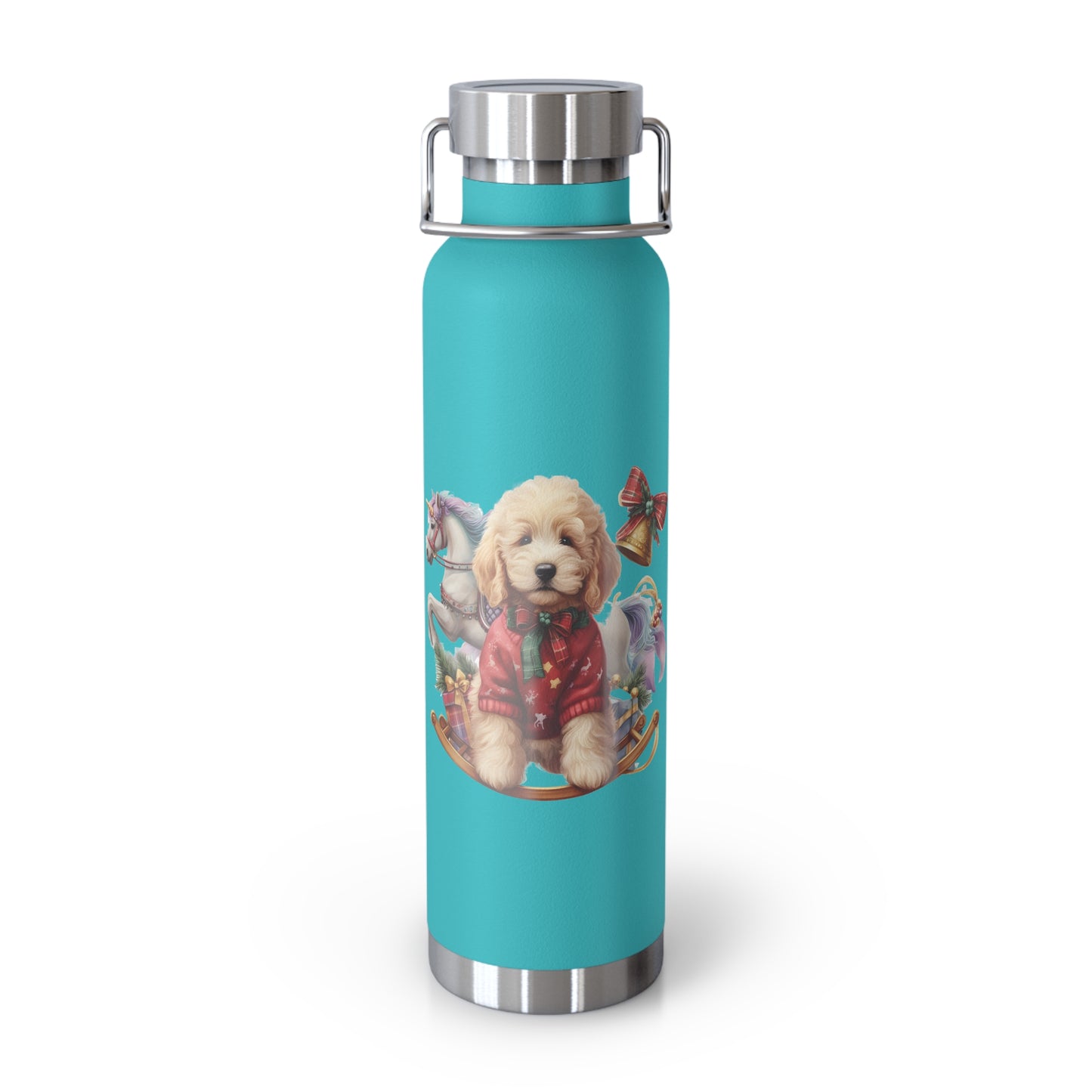 Christmas Doodle Copper Vacuum Insulated Bottle, 22oz