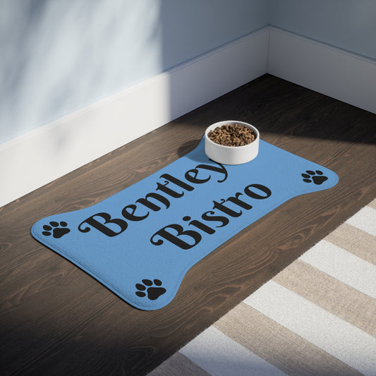 Personalized - Food and Water Bowls Pet Feeding Mats - Blue