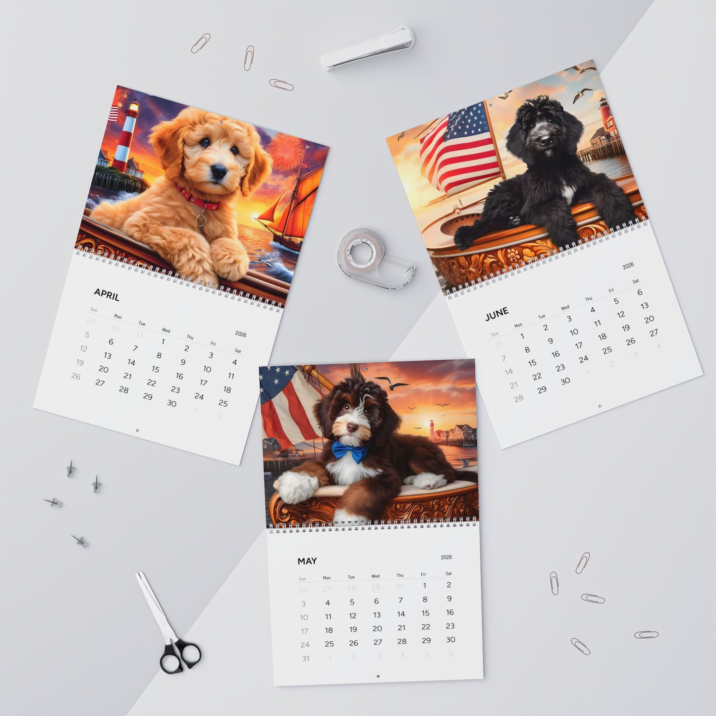 Doodles on a Sailboat - All Year - Wall Calendars (2026)