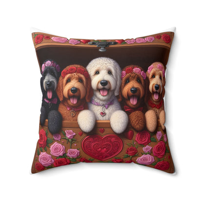 Valentine Doodles - Spun Polyester Square Pillow