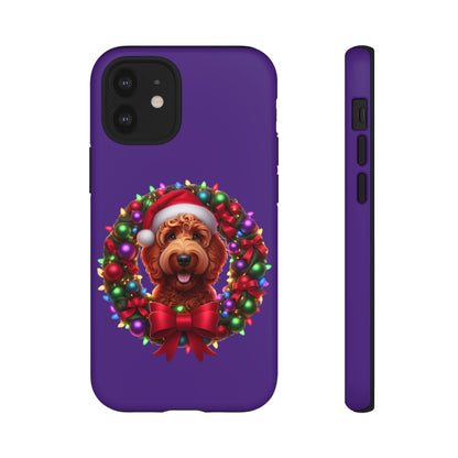 Red Doodle Christmas Wreath - Tough Cases iPhone, Samsung Galaxy & Google Pixel