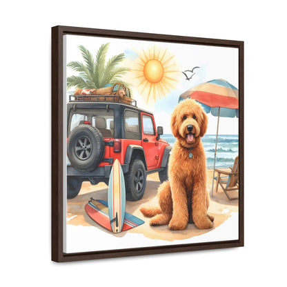 Jeep Beach Doodle Gallery Canvas Wraps, Square Frame