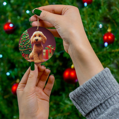 Christmas Doodle Cartoon Inspired Ceramic Ornament