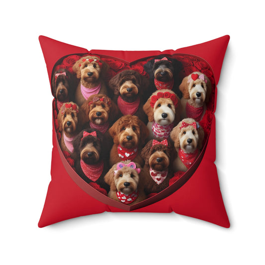 Life is like a box of Doodles - Valentine Spun Polyester Square Pillow