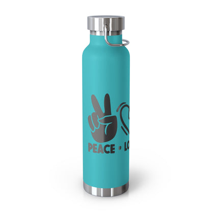 Peace Love Doodle Copper Vacuum Insulated Bottle, 22oz