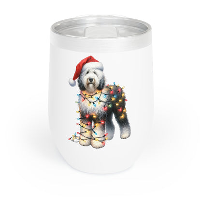 Sheepadoodle Christmas Chill Wine Tumbler