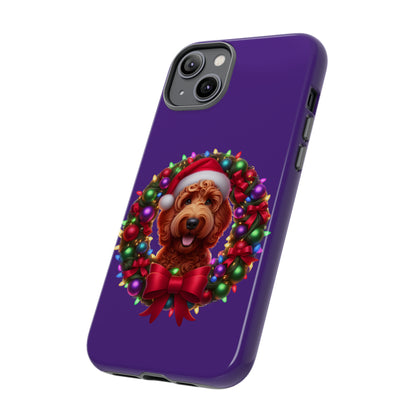 Red Doodle Christmas Wreath - Tough Cases iPhone, Samsung Galaxy & Google Pixel