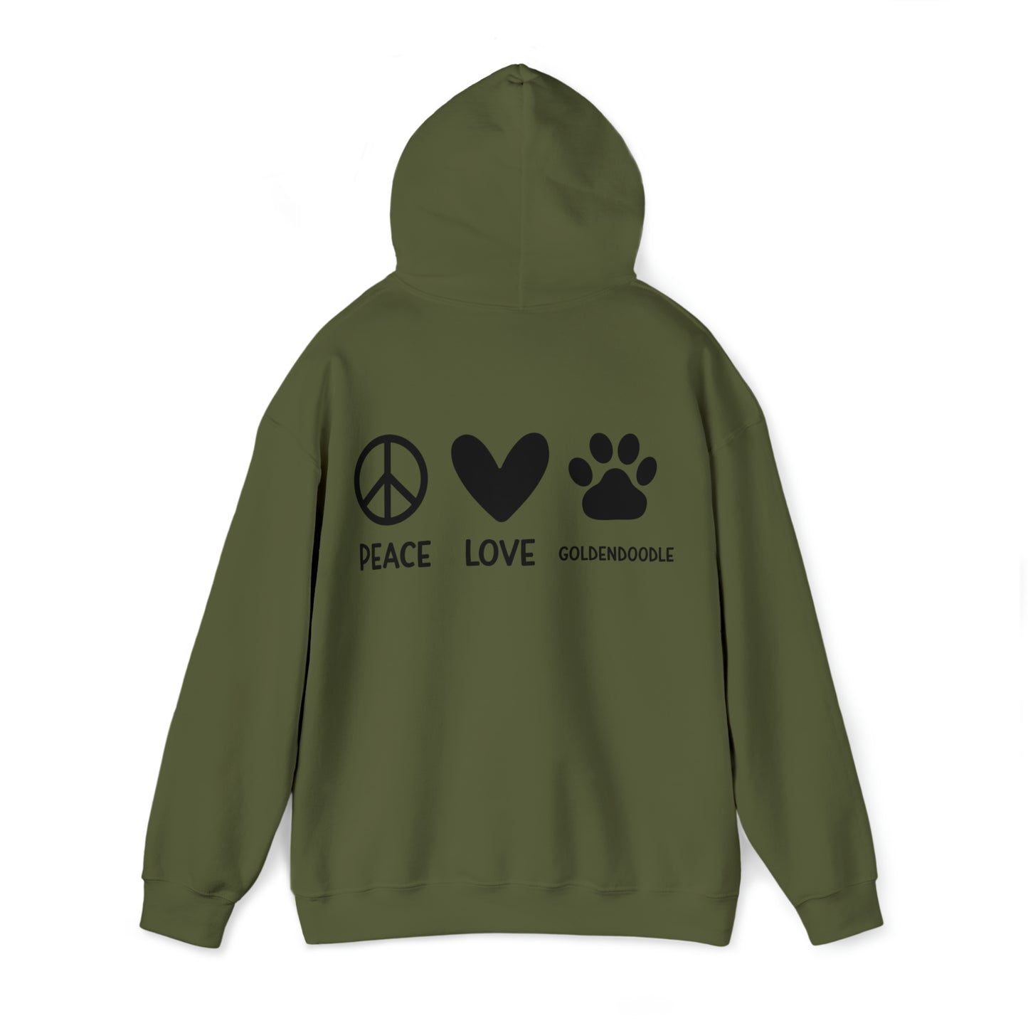 Peace Love Goldendoodle Gildan Unisex Heavy Blend™ Hooded Sweatshirt