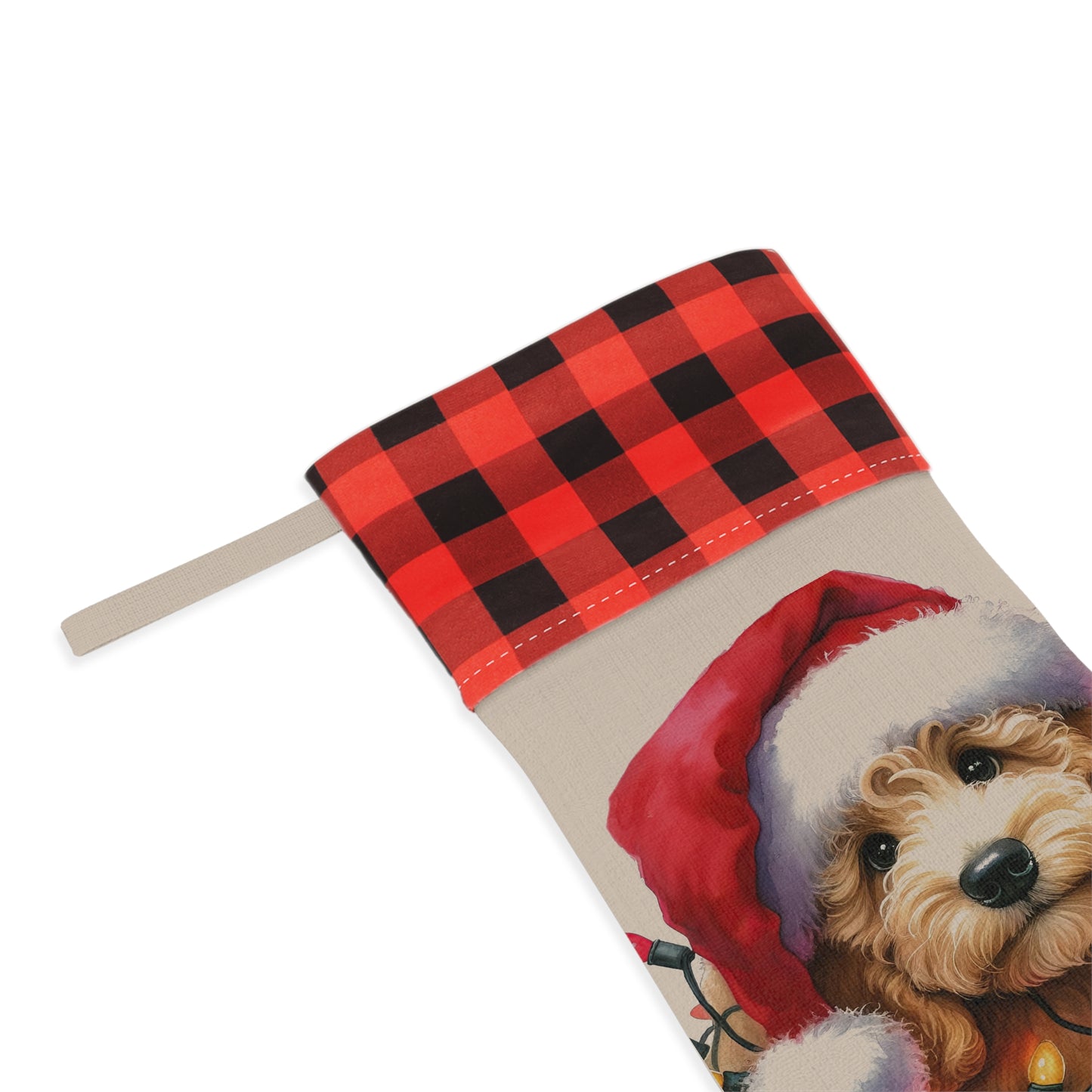 Doodle Puppy w/Lights Christmas Stocking