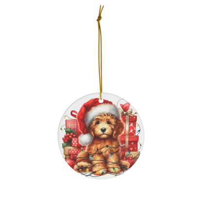 Christmas Doodle Ceramic Ornament