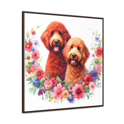 Red Doodles Gallery Canvas Picture - Wooden Square Frame - Nice!