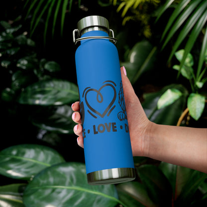 Peace Love Doodle Copper Vacuum Insulated Bottle, 22oz