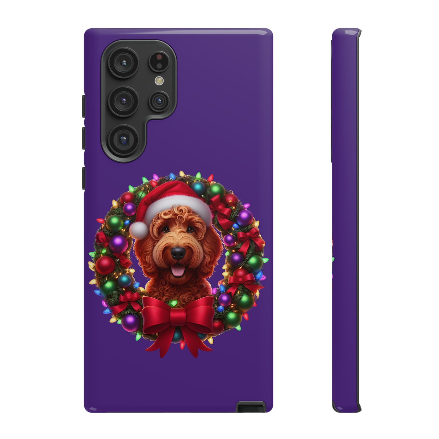 Red Doodle Christmas Wreath - Tough Cases iPhone, Samsung Galaxy & Google Pixel