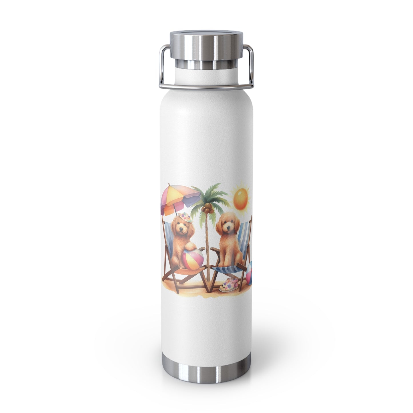 Beach Doodles Copper Vacuum Insulated Bottle, 22oz