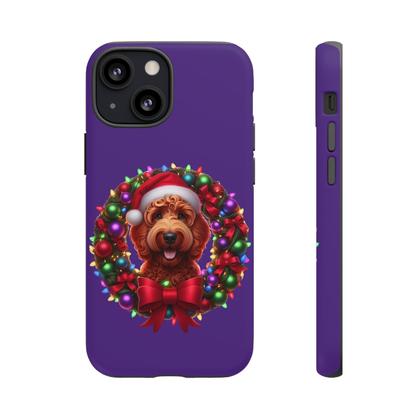 Red Doodle Christmas Wreath - Tough Cases iPhone, Samsung Galaxy & Google Pixel