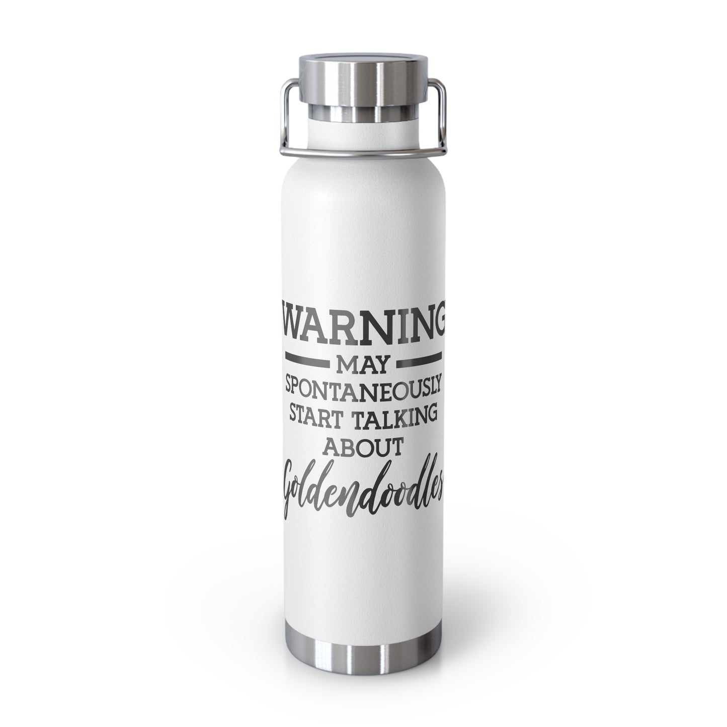 Warning Goldendoodles Copper Vacuum Insulated Bottle, 22oz