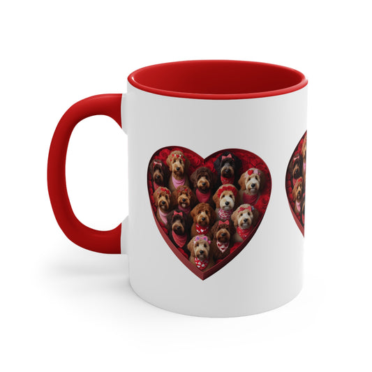Life is like a box of Doodles - Valentine Accent Coffee Mug, 11oz