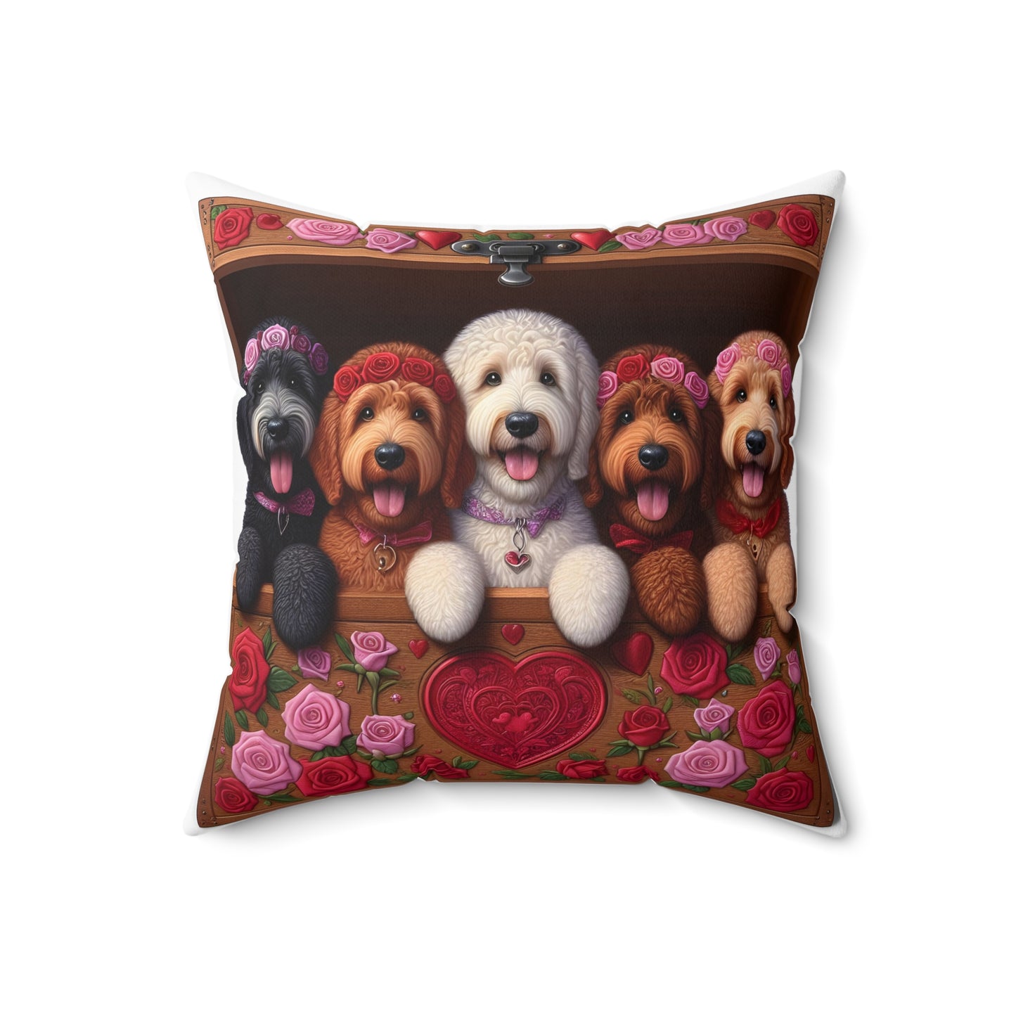 Valentine Doodles - Spun Polyester Square Pillow