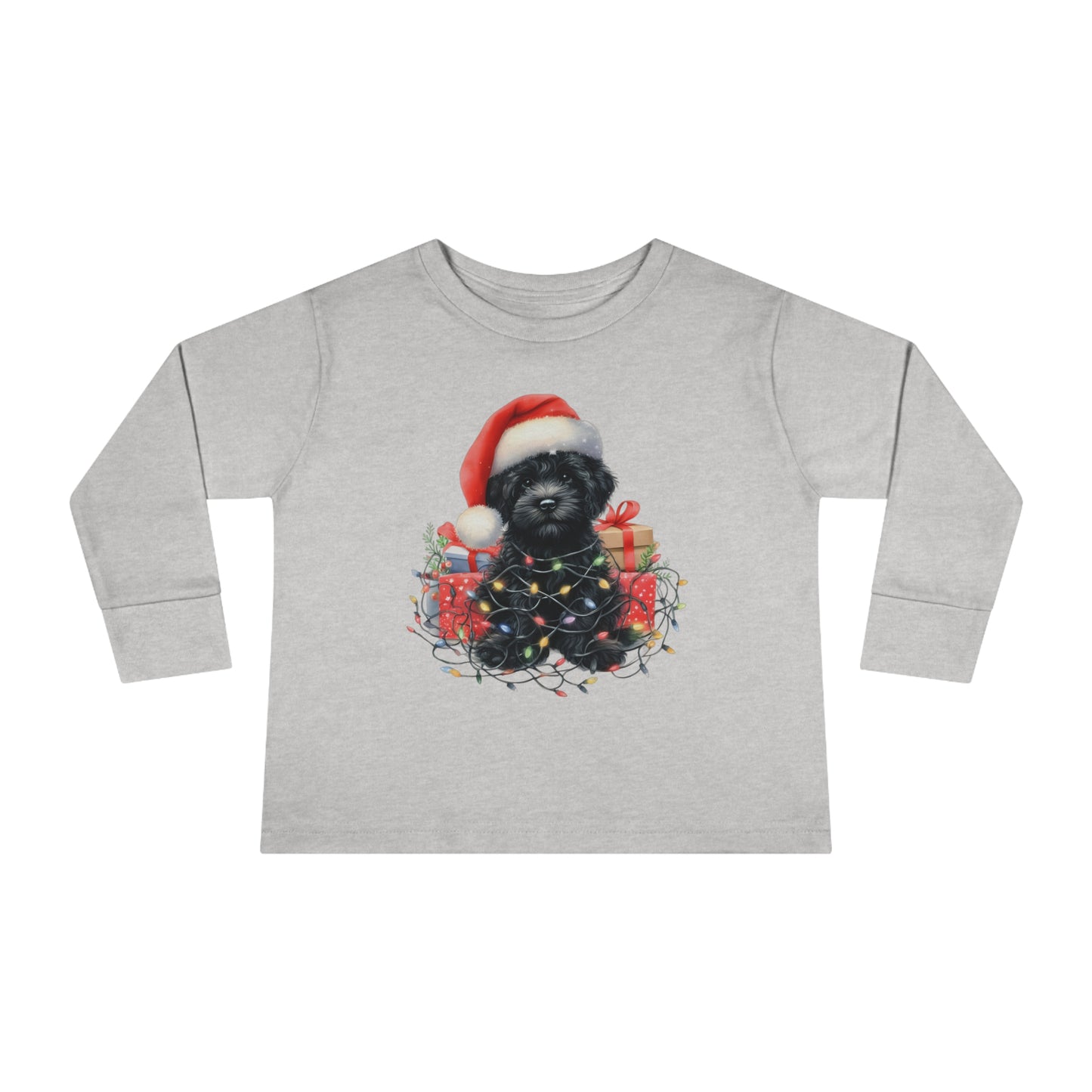 Christmas Black Doodle - Toddler Long Sleeve T Shirt