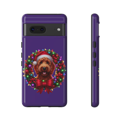 Red Doodle Christmas Wreath - Tough Cases iPhone, Samsung Galaxy & Google Pixel