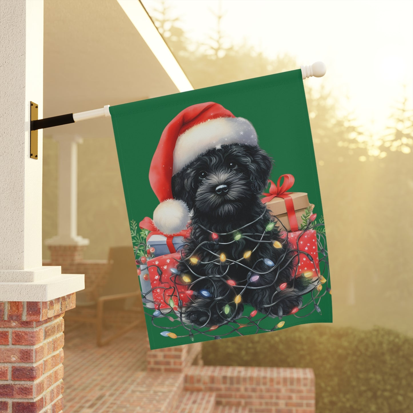 Christmas Black Doodle - Garden & House Banner