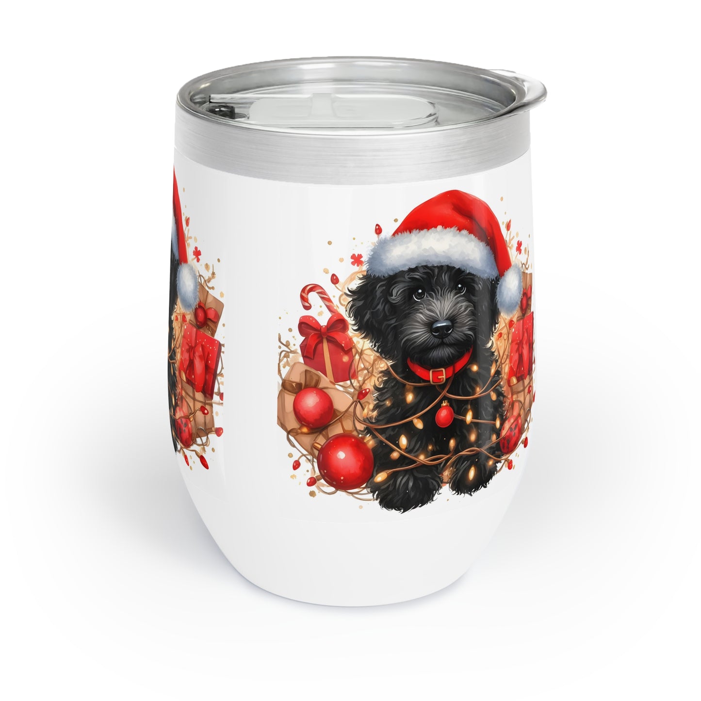 Christmas Black Doodle - Chill Wine Tumbler