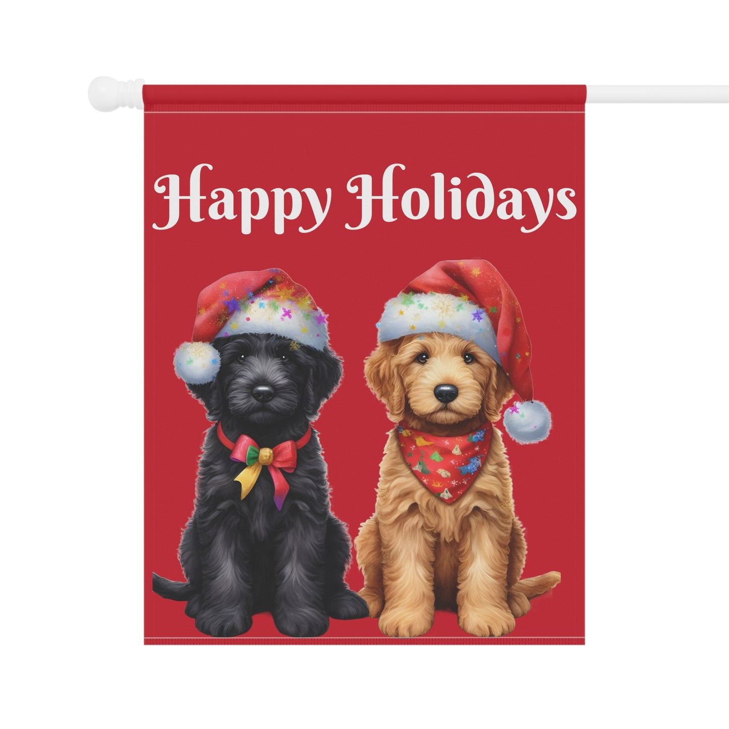 Christmas Doodle Puppies Garden & House Banner