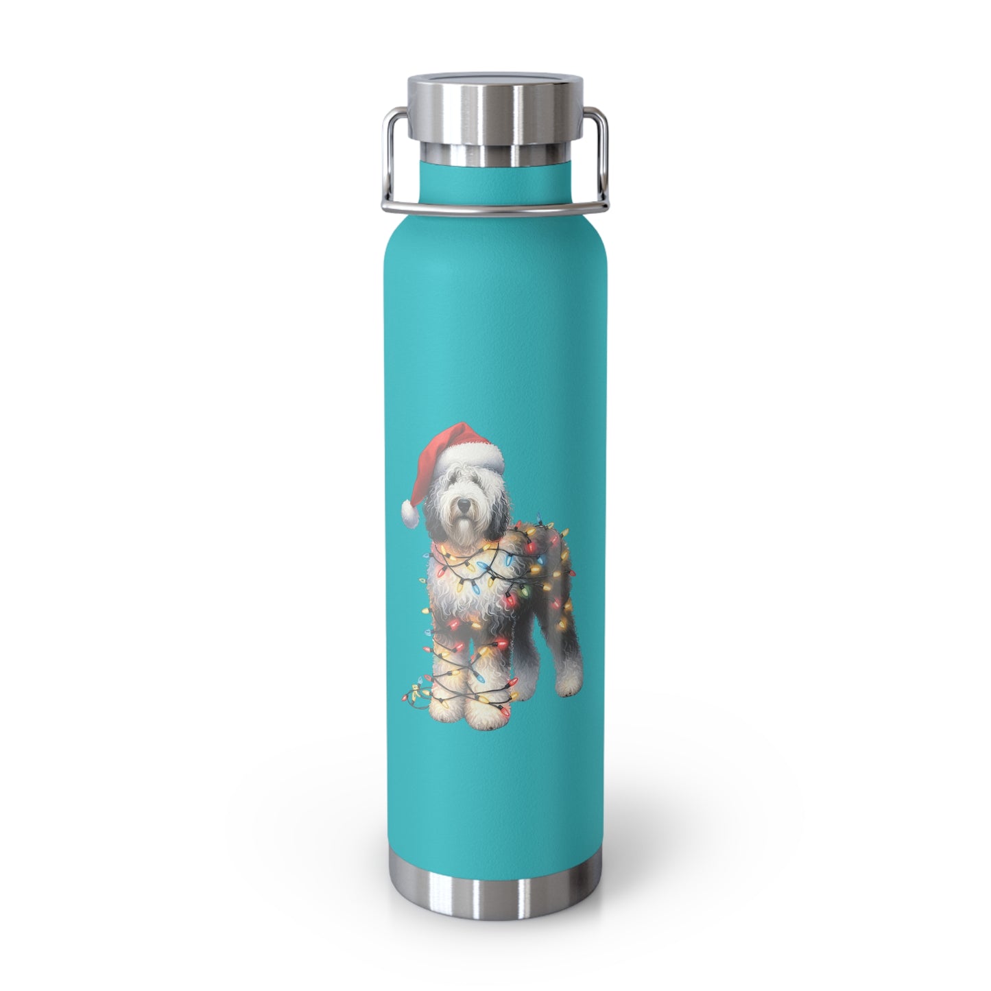 Sheepadoodle Christmas Copper Vacuum Insulated Bottle, 22oz