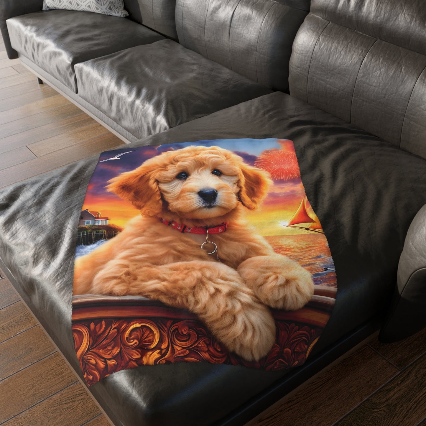 Doodle at Sunset - Velveteen MINKY Blanket (Two-sided print) - Nice!