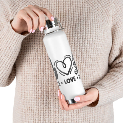 Peace Love Doodle Copper Vacuum Insulated Bottle, 22oz