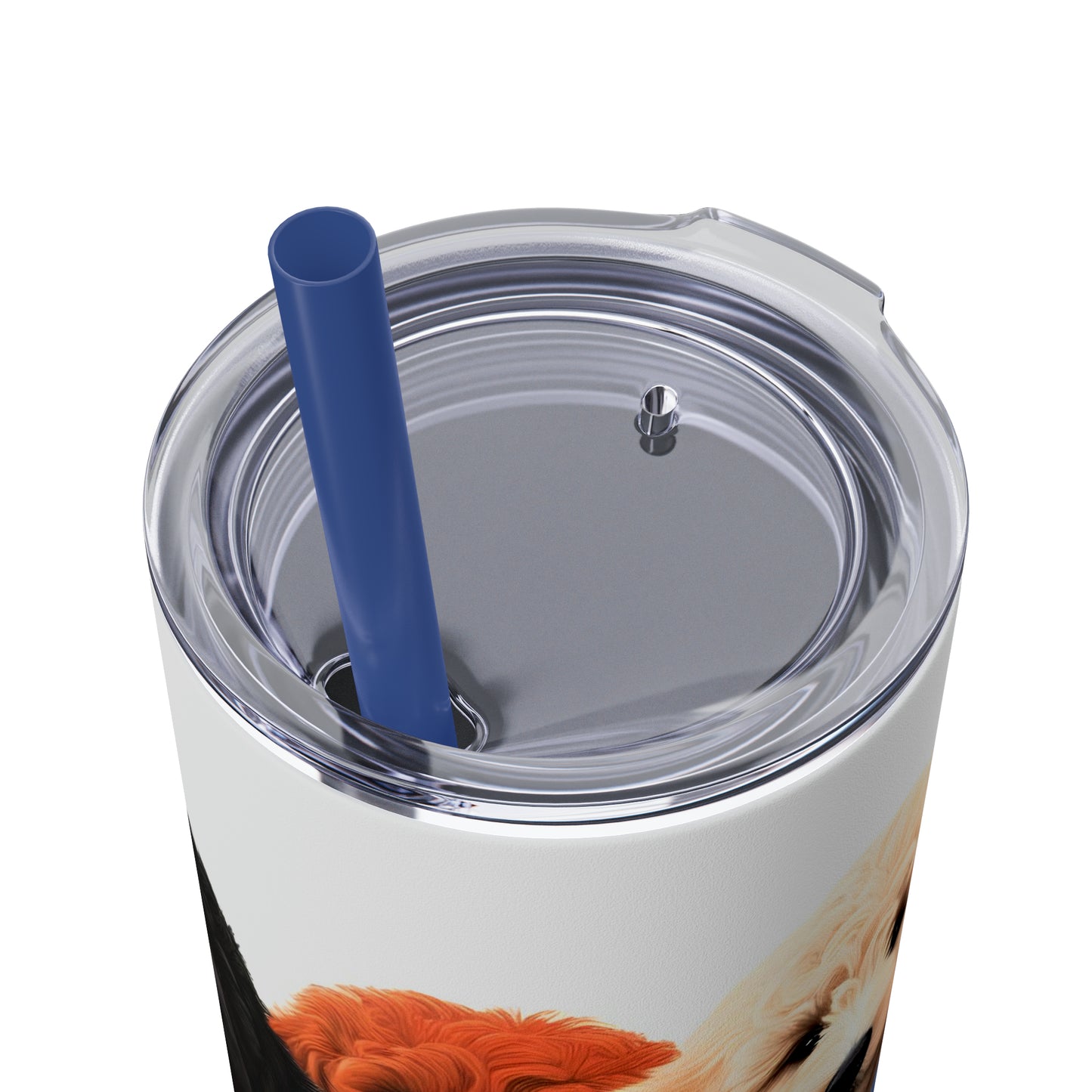 Doodle Dogs Skinny Tumbler with Straw, 20oz