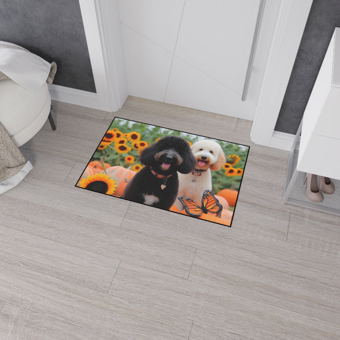 Doodles and Pumpkins Heavy Duty Floor Mat