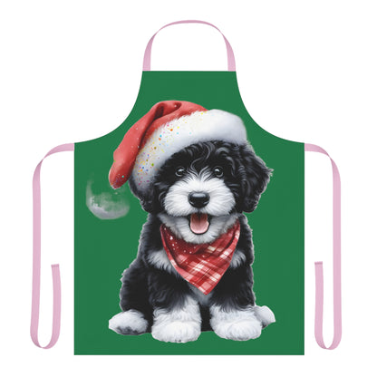 Christmas Black & White Doodle Apron