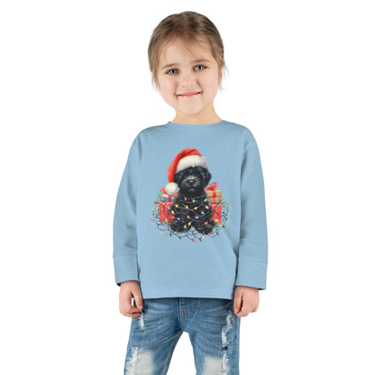 Christmas Black Doodle - Toddler Long Sleeve T Shirt